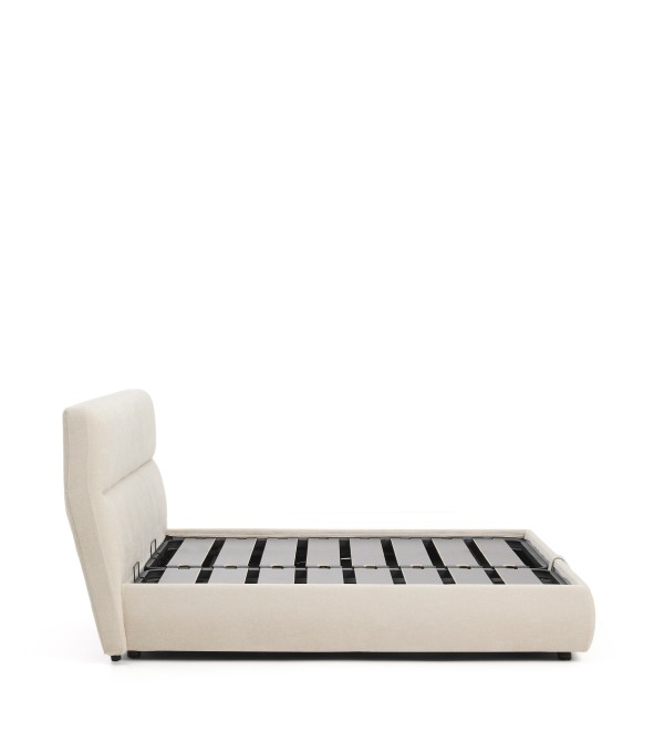 Кровать Dafra бежевого цвета из шенилла с ящиком для хранения 180 х 200 см