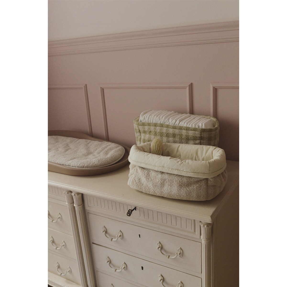 Корзина стеганная Розовая 30*20*20