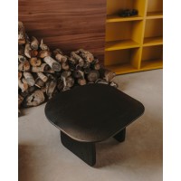 Журнальный столик Pirita из массива дуба в черном цвете, 70,6 x 70