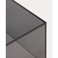 Приставной столик Orlia из темно-серого закаленного стекла, 50 x 50 см