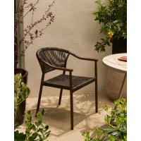 Уличный стул Livadia из коричневого алюминия и веревки
