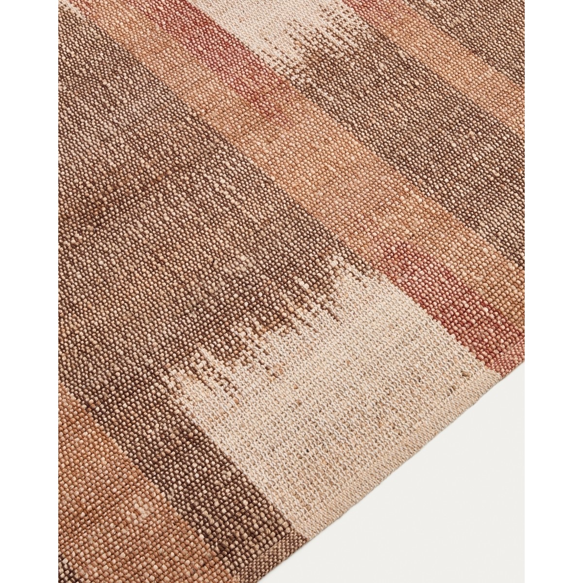 Джутовый ковер Domira с разноцветным узором икат, 200 x 300 см