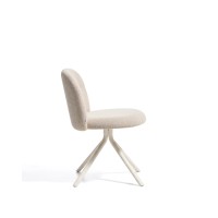 Поворотный стул Arino из бежевой синели с бежевыми металлическими ножками