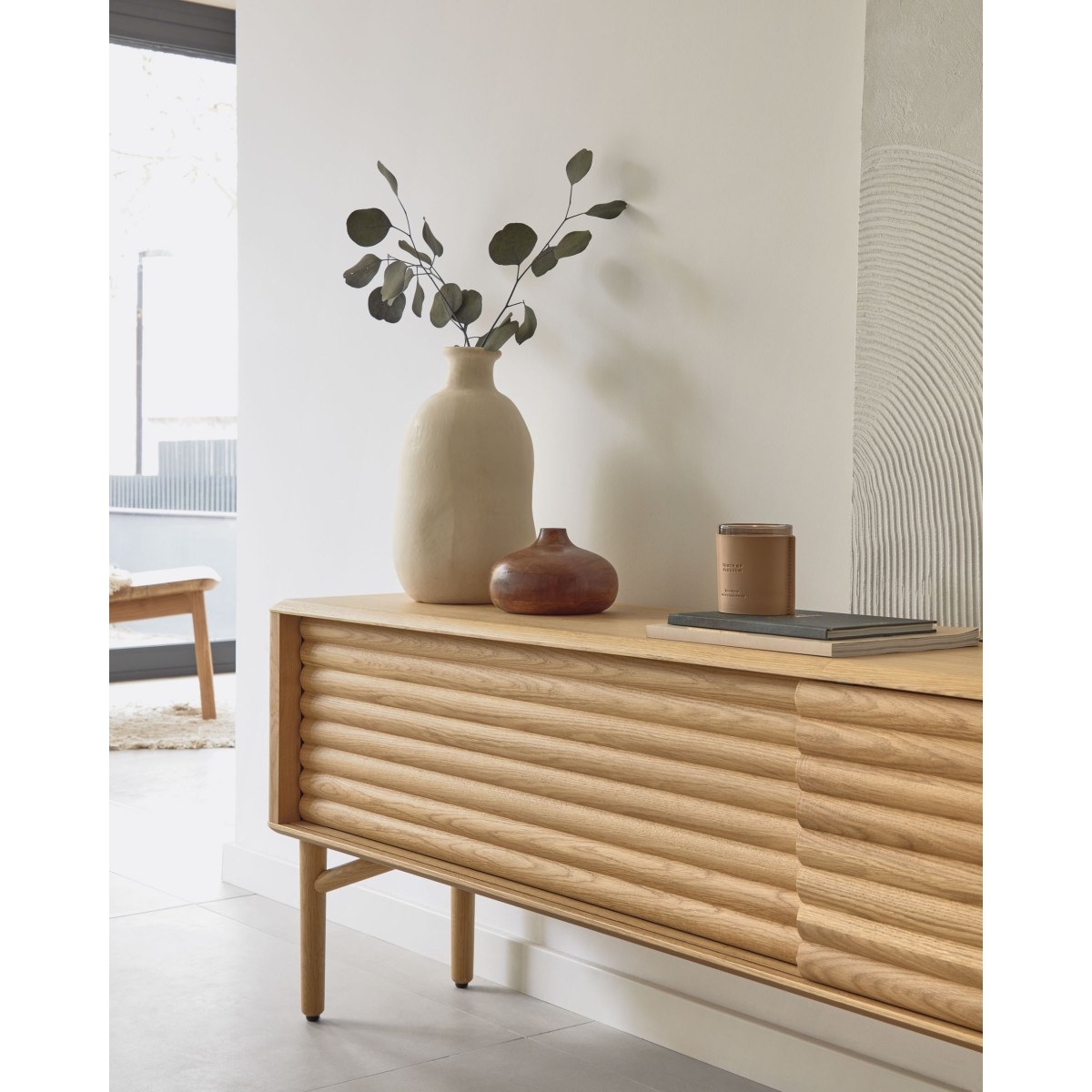 Тумба под TV Lenon из древесины дуба 200 x 55 cm