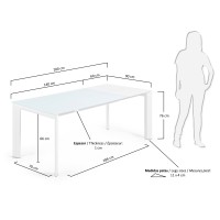 ATTA Стол 140 (200) x90 белый, стекло