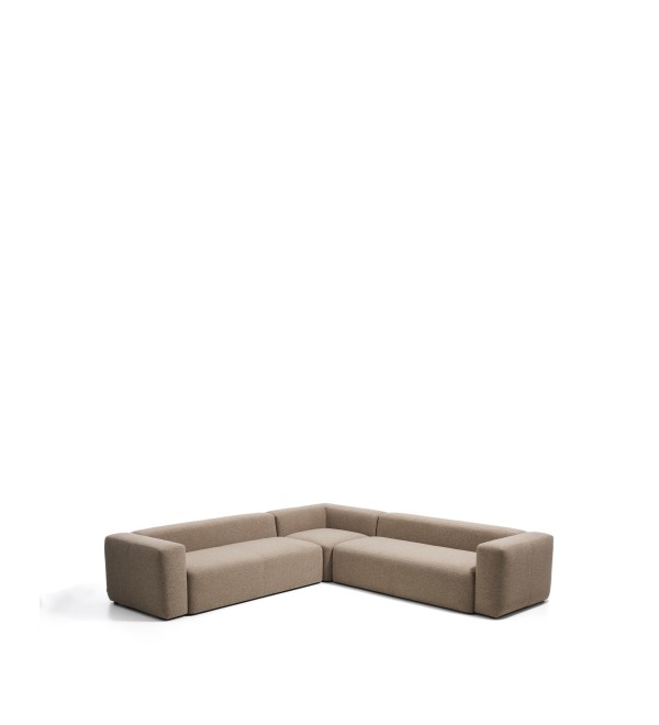 Угловой диван Blok из коричневой синели, 5 мест, 320 x 320 см
