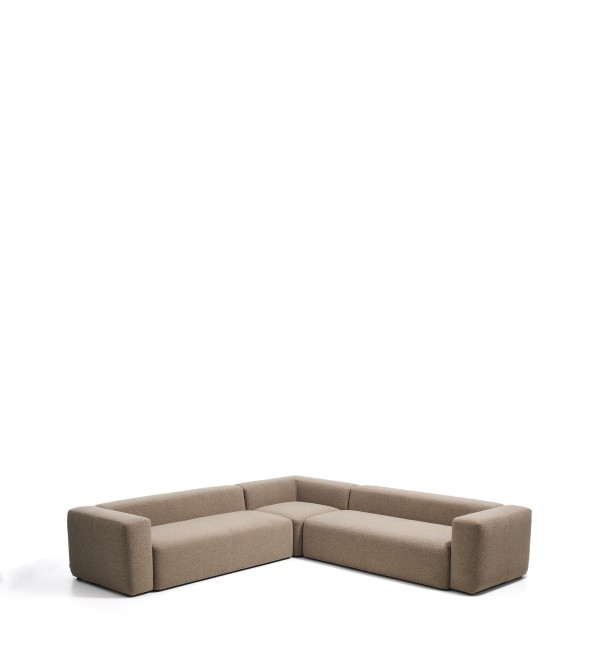 Угловой диван Blok из коричневой синели, 5 мест, 320 x 320 см