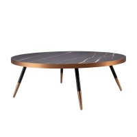 Круглый журнальный столик из стали и керамики CT1015-3AA /2068