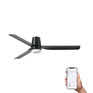 Потолочный вентилятор PUNT TUB M Ш1300MM черный 3 P LED 18W TUYA