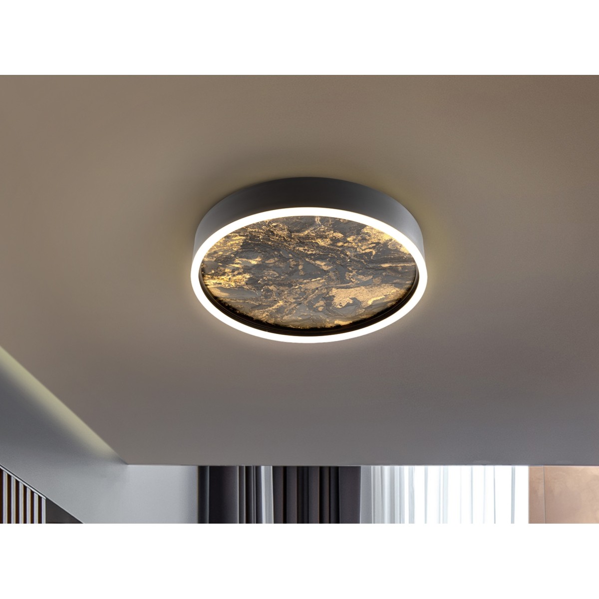 Потолочный светильник Stone CCT- черный LED 40D