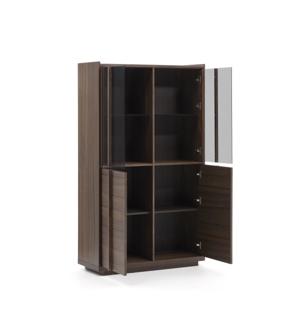 Витрина Onix из массива ореха и орехового шпона темная отделка 101 x 170 см
