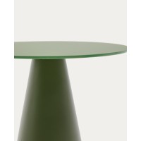 Журнальный столик Wilshire из стекла и стали зеленый Ø50cm