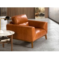 Кресло из кожи KF1016-1P /5036 светло-коричневое