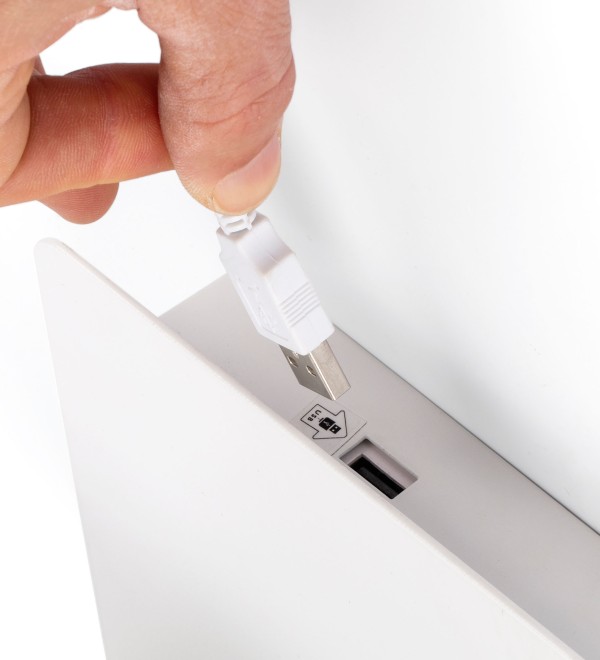 Бра Suau с ридером и полочкой белое USB