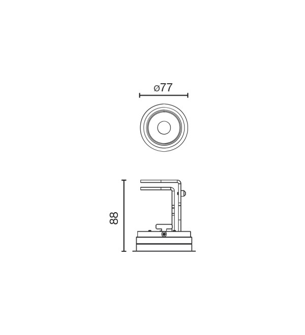 Черный регулируемый встраиваемый даунлайт Teide 10W 80° 2700K CRI90 DALI