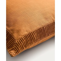 Чехол для подушки Luadia из оранжевого хлопка с плиссировкой, 50 x 50 см