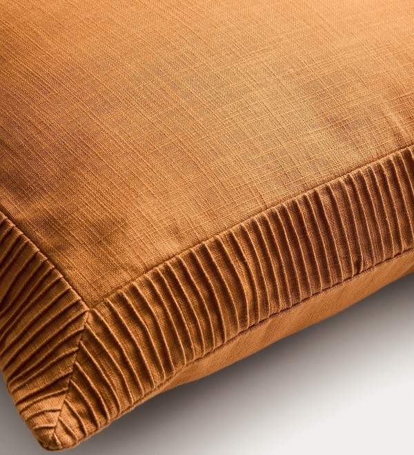 Чехол для подушки Luadia из оранжевого хлопка с плиссировкой, 50 x 50 см