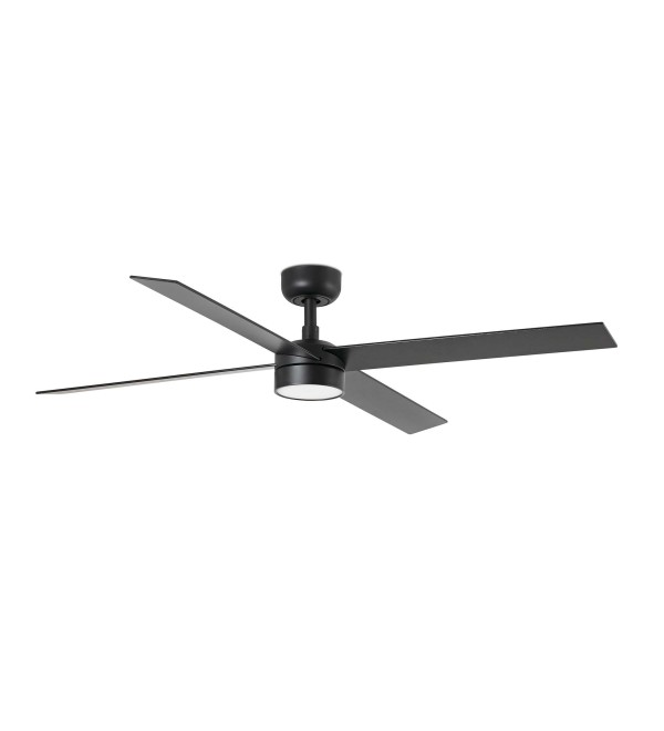 Потолочный вентилятор RUDDER L 4 Ш1320MM черный/орех 4P 18W LED CCT DIM