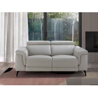 Диван 2-х местный с реклайнером 5319-2P-M5653 /6107 серый кожаный