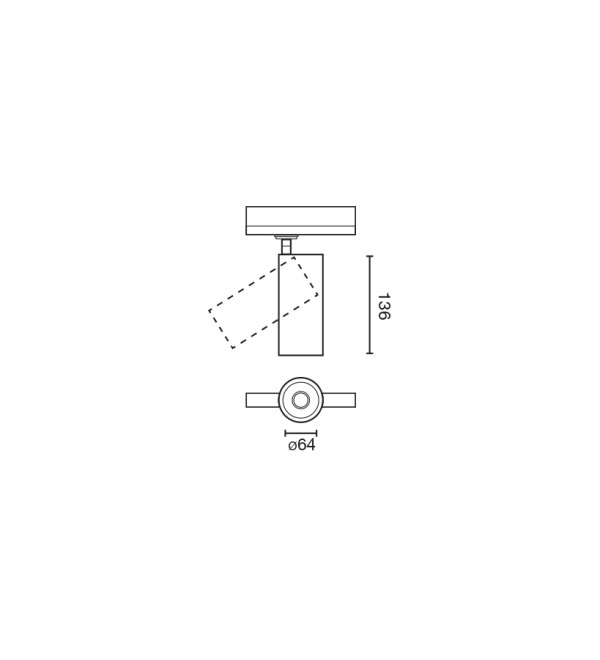 Трековый светильник FOST TRACK Ш64 28W черный 35° 4000K CRI97 TRIAC