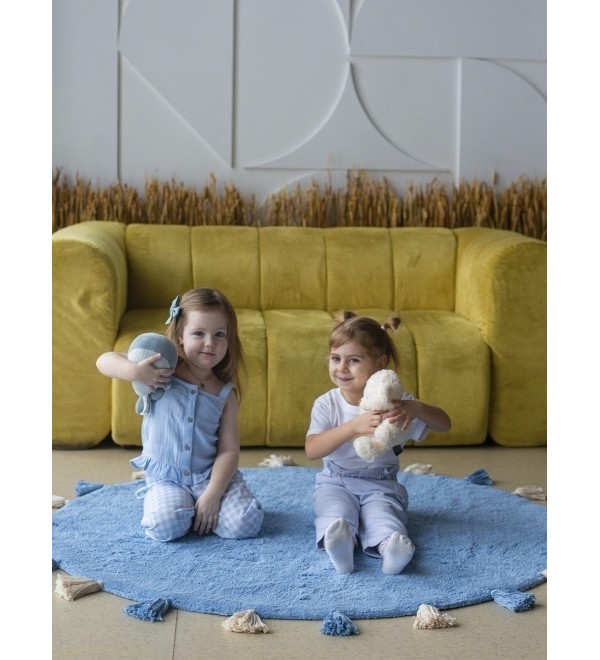Хлопковый ковер Lillaland COLORFUL BLUE D140