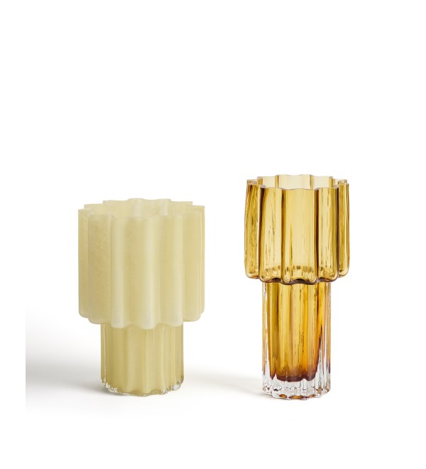 Желтая стеклянная ваза Cristila, 25 см