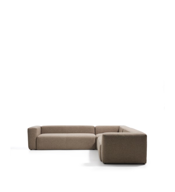Угловой диван Blok из коричневой синели, 5 мест, 320 x 320 см