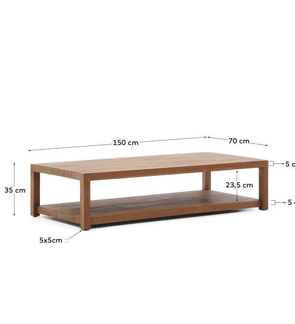 Журнальный столик Sashi из массива тикового дерева 150 x 70 см