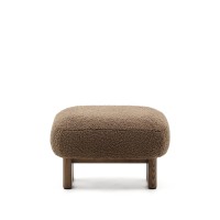 Пуф Cabana Taupe Boucle с ножками в отделке орех 65x55,4