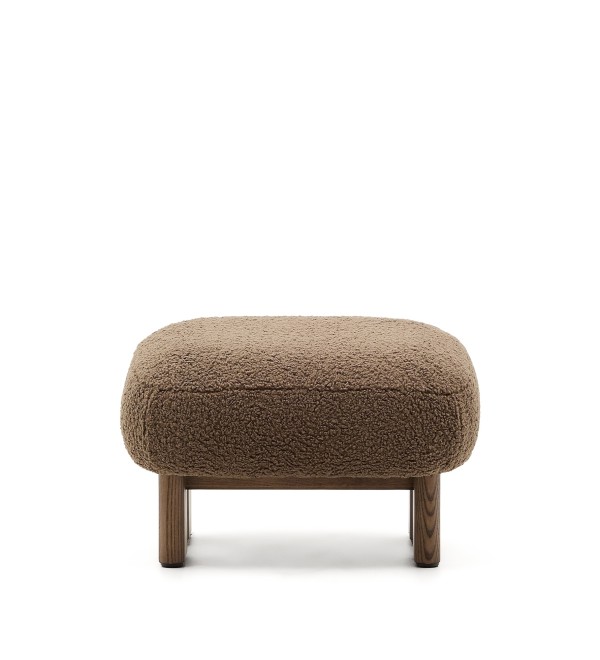 Пуф Cabana Taupe Boucle с ножками в отделке орех 65x55,4 