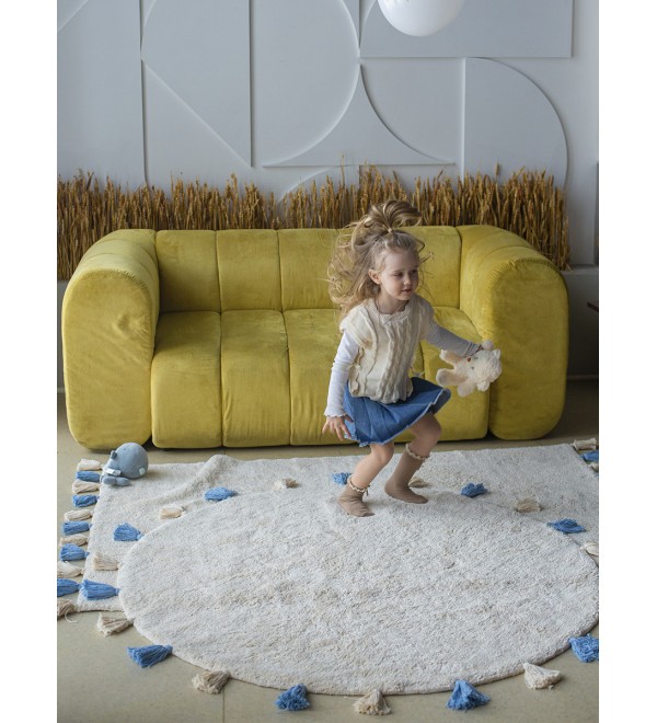 Хлопковый ковер Lillaland COLORFUL WHITE BLUE 120*180
