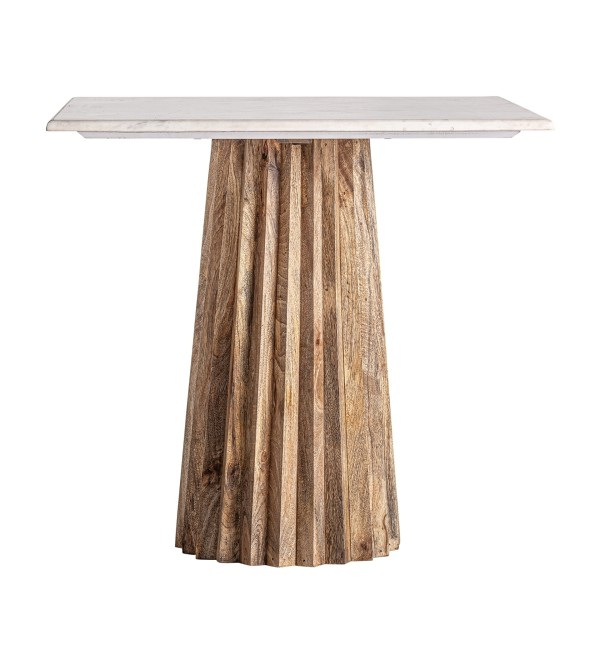 Квадратный барный стол Plisse WOOD белый