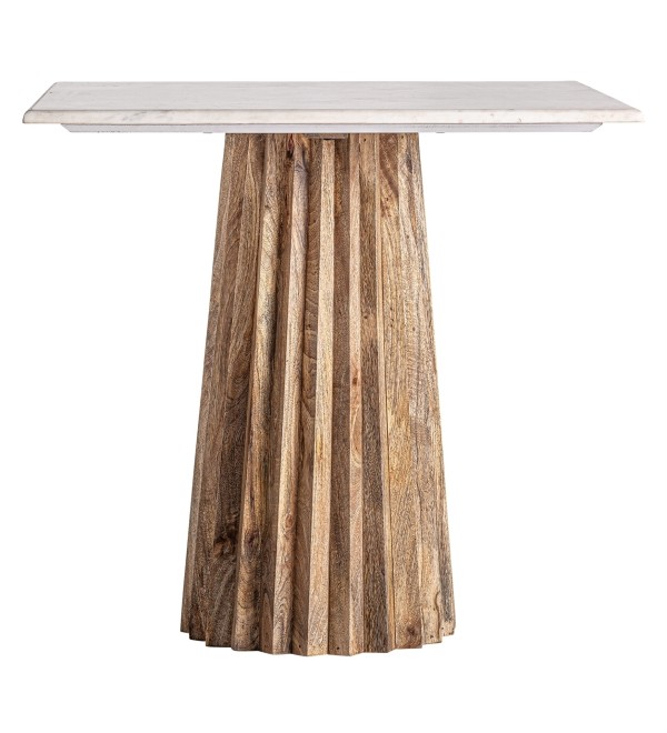 Квадратный барный стол Plisse WOOD белый