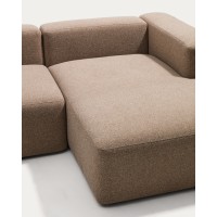 Угловой пятиместный диван Blok из коричневой синели с правым сиденьем, 320 x 255 см