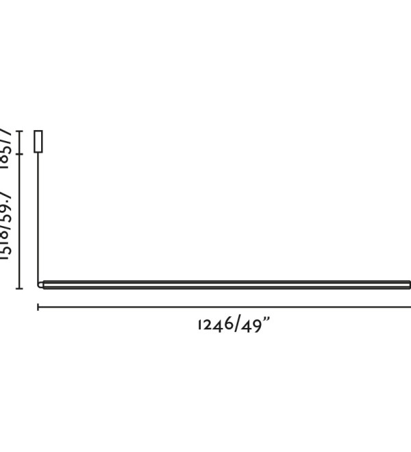 Подвесной светильник LUMINA 1200 1L COL HORIZ черный LED 24W 2200K DALI