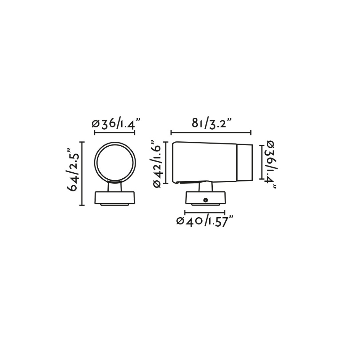 Проектор PUK черный Ш36 LED 4W 2700K 8°