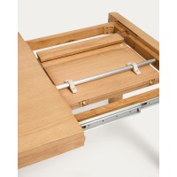 Раздвижной стол Erisia из массива дуба с натуральной отделкой, 200 (280) x 100 см