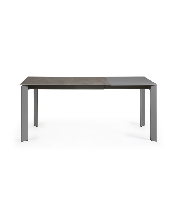 Стол Atta 120 (180) x80 антрацит керамика Vulcano Ash