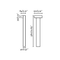 Черная проблесковая лампа Balic H600 2700-3000-4000K
