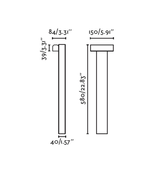 Черная проблесковая лампа Balic H600 2700-3000-4000K
