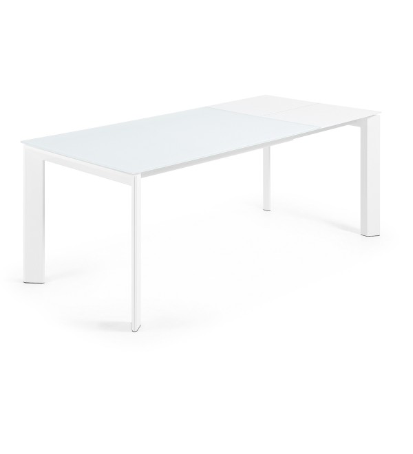 ATTA Стол 140 (200) x90 белый, стекло