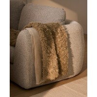 Плед из искусственного меха с эффектом завитка бежевого цвета Seruva, 140 x 200 см