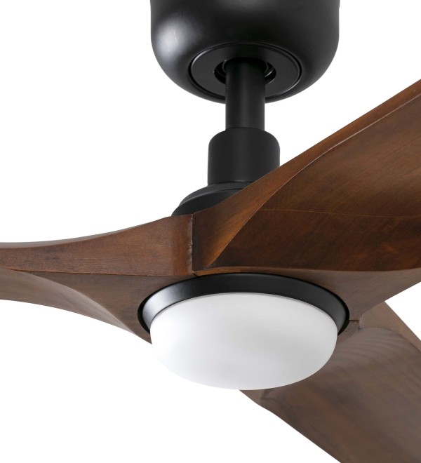 Вентилятор HEYWOOD L Ш1320mm черный / темное дерево 3P LED 10W CCT
