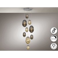 Подвесной светильник Ovila дымчатый/янтарный 9L DIM