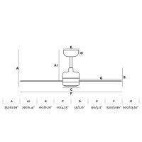 NU LED Потолочный вентилятор с освещением, белый Ø1320MM 3 ЛОПАСТИ 18W 3000K