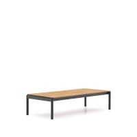 Журнальный столик Sorells из серого алюминия и тикового дерева 63 x 144,6 см