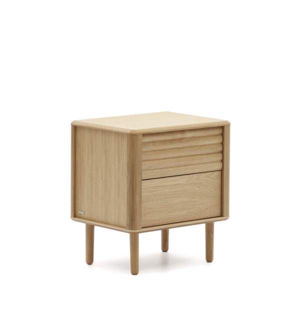 Lenon Тумбочка с 2 ящиками из шпона дуба 50 x 55 см