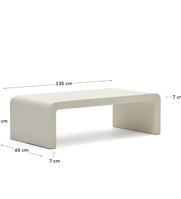 Aiguablava Журнальный столик из белого цемента 135 x 65 см