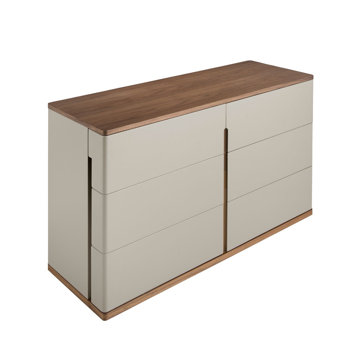 Комод 7168/MC2320DR из серого лака и орехового дерева
