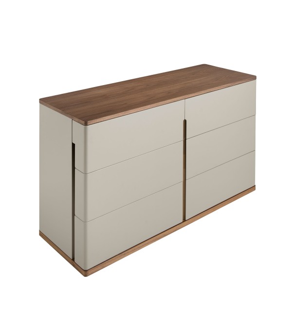 Комод  7168/MC2320DR из серого лака и орехового дерева